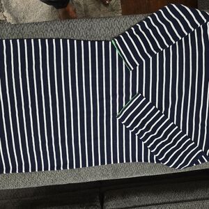 American Living Navy and White Dress with Green Trim